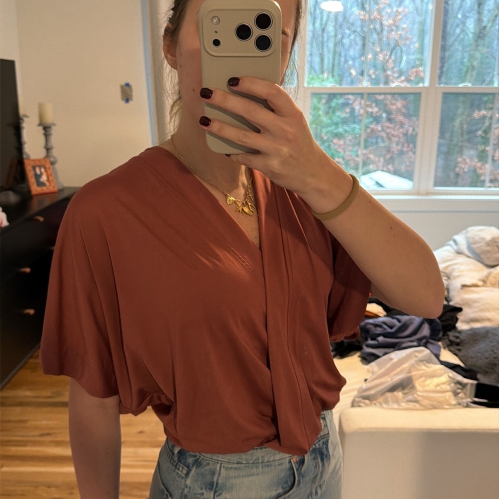 Zara Terracotta Wrap Bodysuit